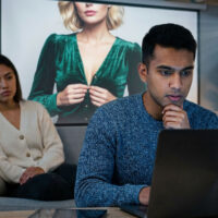 Boyfriend looking at porn with girlfriend wondering