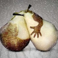 Hugging pears make upside-down heart